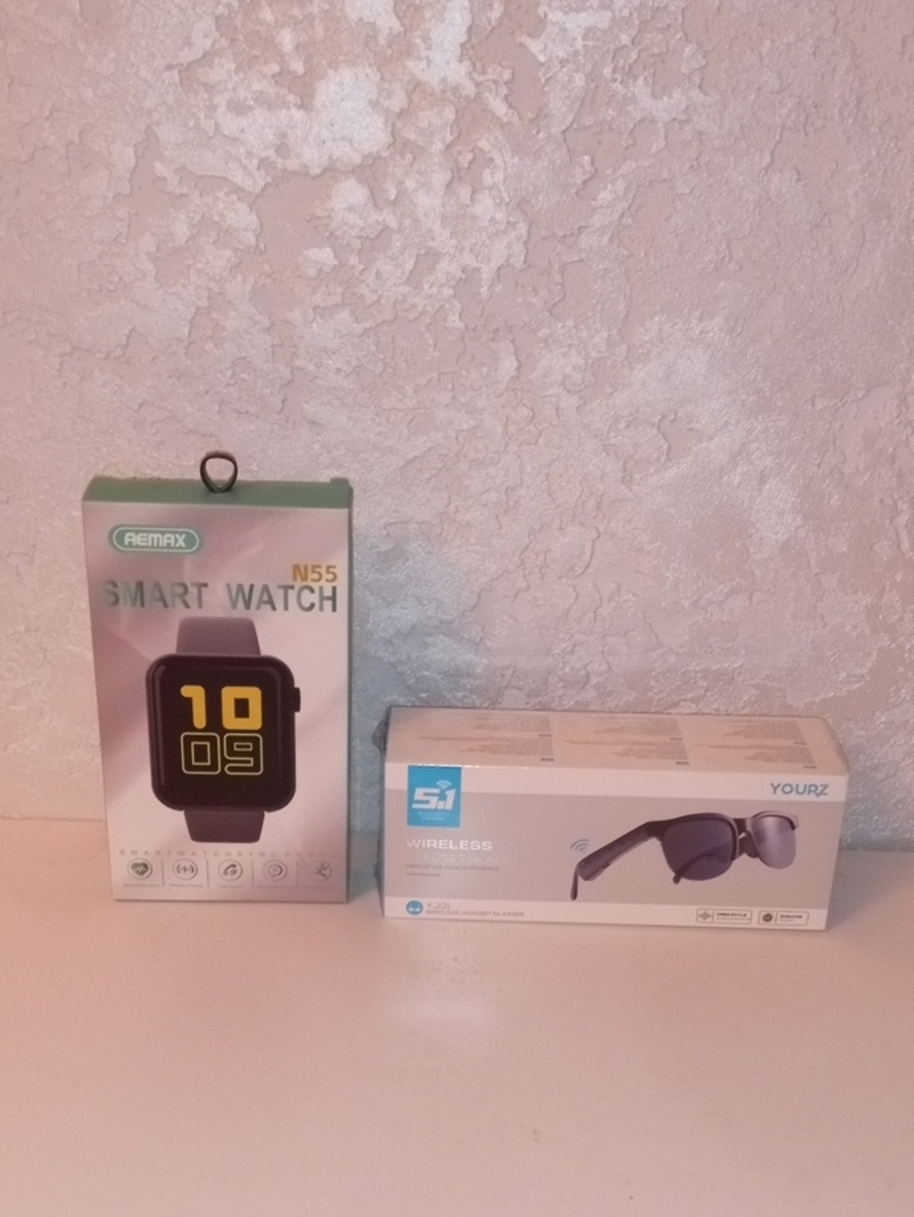 Bundle Of 2 N55 Smart Watch And Wireless Headset Glasses